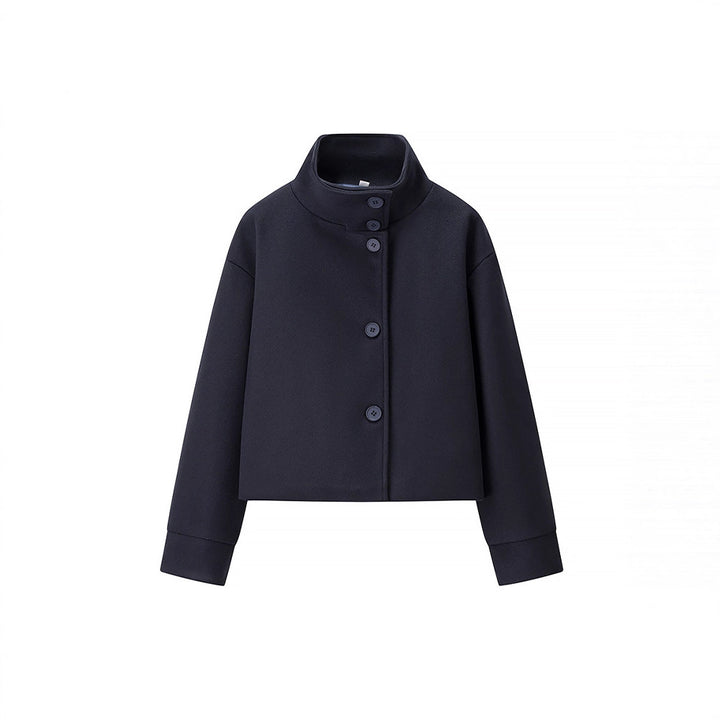 Damern Cropped Jacka med hög krage och eleganta knappdetaljer Mirla-Eva Jonsson