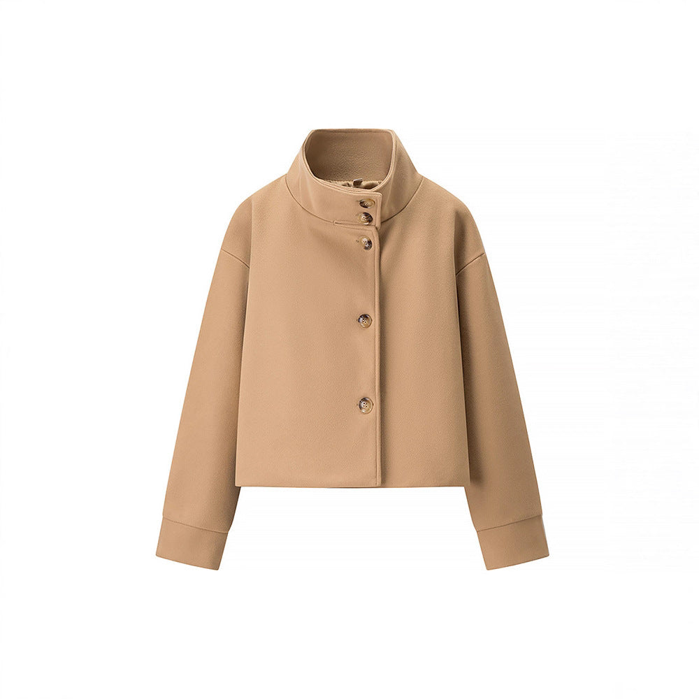 Damern Cropped Jacka med hög krage och eleganta knappdetaljer Mirla-Eva Jonsson