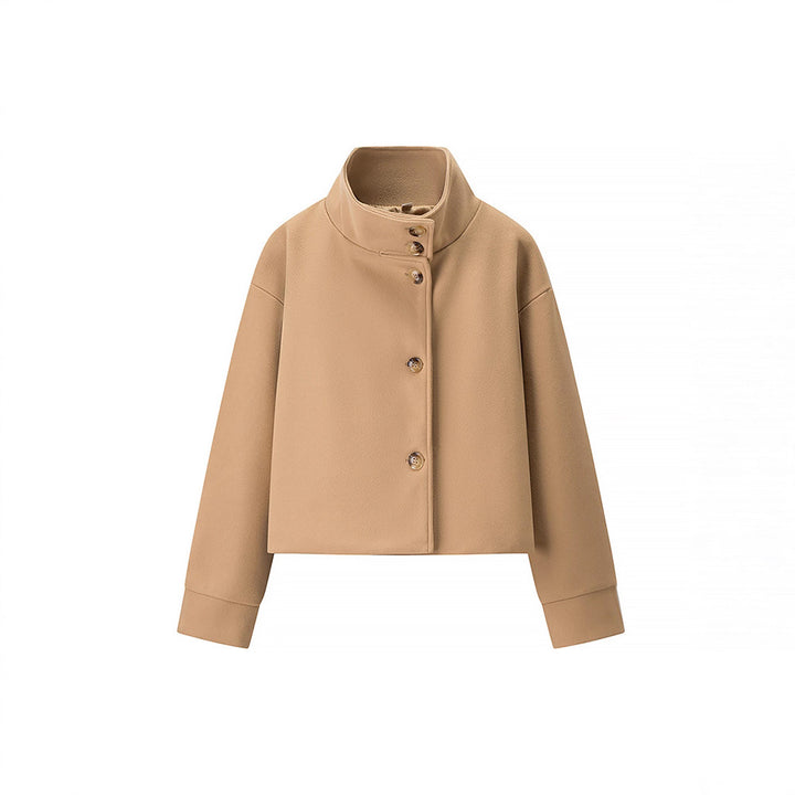 Damern Cropped Jacka med hög krage och eleganta knappdetaljer Mirla-Eva Jonsson