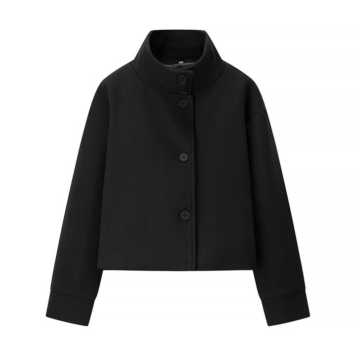 Damern Cropped Jacka med hög krage och eleganta knappdetaljer Mirla-Eva Jonsson