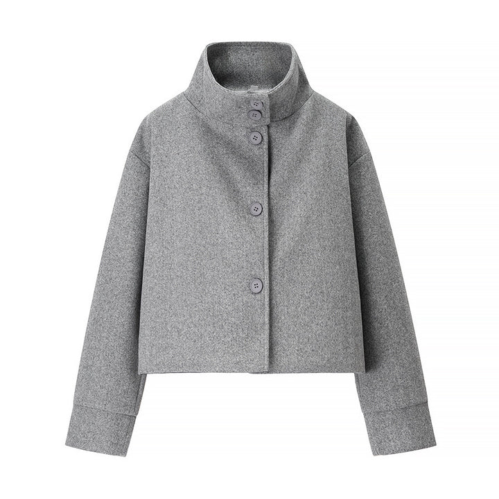 Damern Cropped Jacka med hög krage och eleganta knappdetaljer Mirla-Eva Jonsson