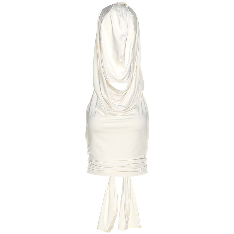 Damern Cropped Top med unik hoodie-design och raffinerad drapering Mirla-Eva Jonsson