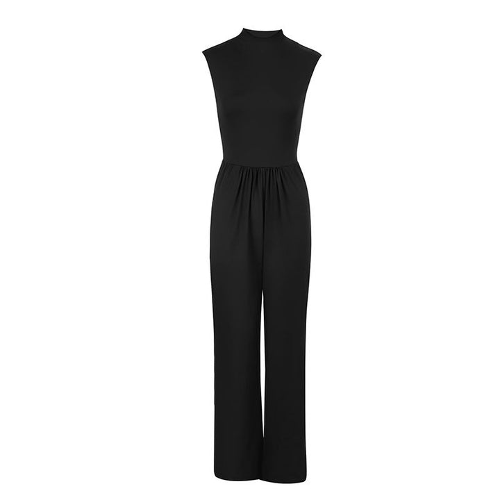 Damern Elegant Jumpsuit med hög krage och vida ben Mirla-Eva Jonsson