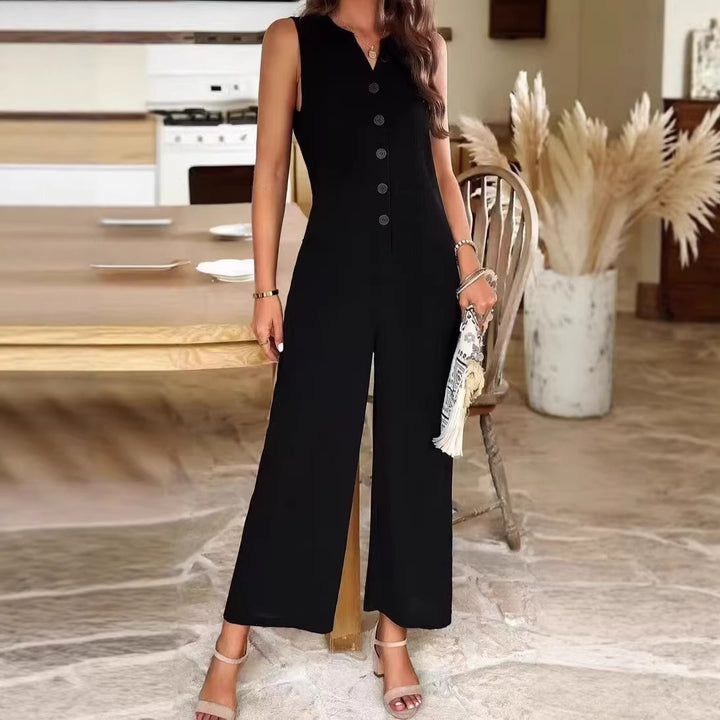 Damern Elegant jumpsuit med knappdetaljer och praktiska fickor Mirla-Eva Jonsson