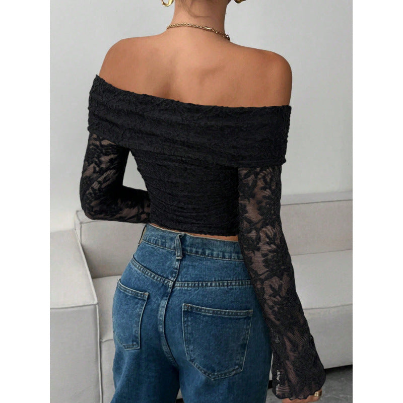Damern Eleganta Off-Shoulder Topp med Volangdetaljer Mirla-Eva Jonsson