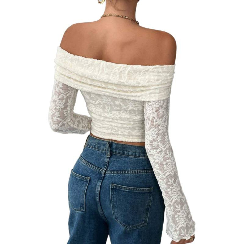 Damern Eleganta Off-Shoulder Topp med Volangdetaljer Mirla-Eva Jonsson