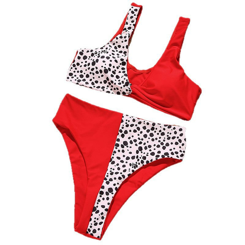 Damern Färgglad Bikini med asymmetrisk skärning och hög midja Mirla-Eva Jonsson
