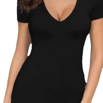 Damern Figurbetonat V-ringad T-shirt Mirla-Eva Jonsson