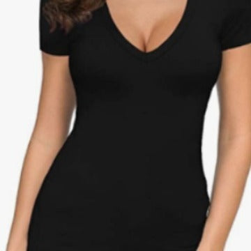 Damern Figurbetonat V-ringad T-shirt Mirla-Eva Jonsson