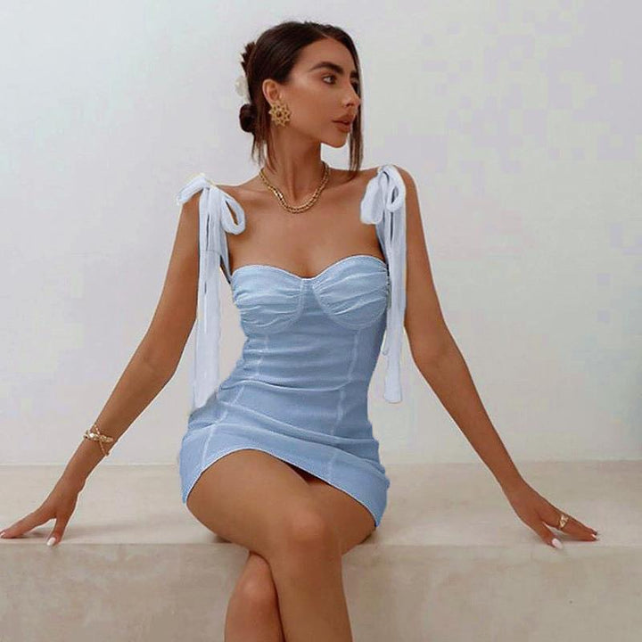 Damern Figurformande Minikjol med strappless bustier-look och charmiga snören Mirla-Eva Jonsson