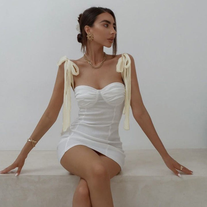 Damern Figurformande Minikjol med strappless bustier-look och charmiga snören Mirla-Eva Jonsson