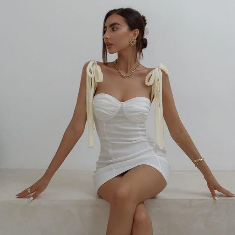 Damern Figurformande Minikjol med strappless bustier-look och charmiga snören Mirla-Eva Jonsson