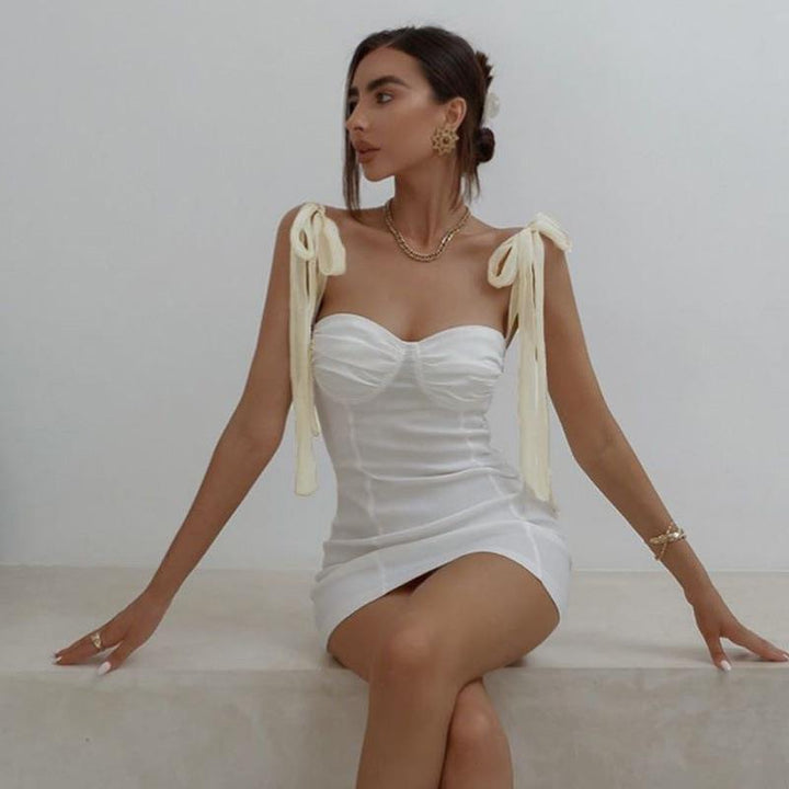 Damern Figurformande Minikjol med strappless bustier-look och charmiga snören Mirla-Eva Jonsson