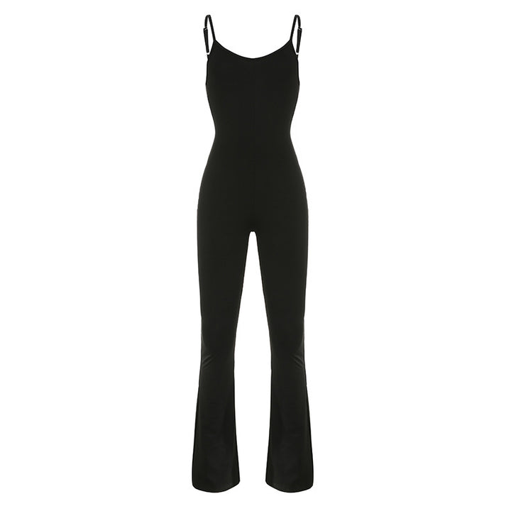 Damern Flared Jumpsuit med justerbara band och figurnära skärning Mirla-Eva Jonsson