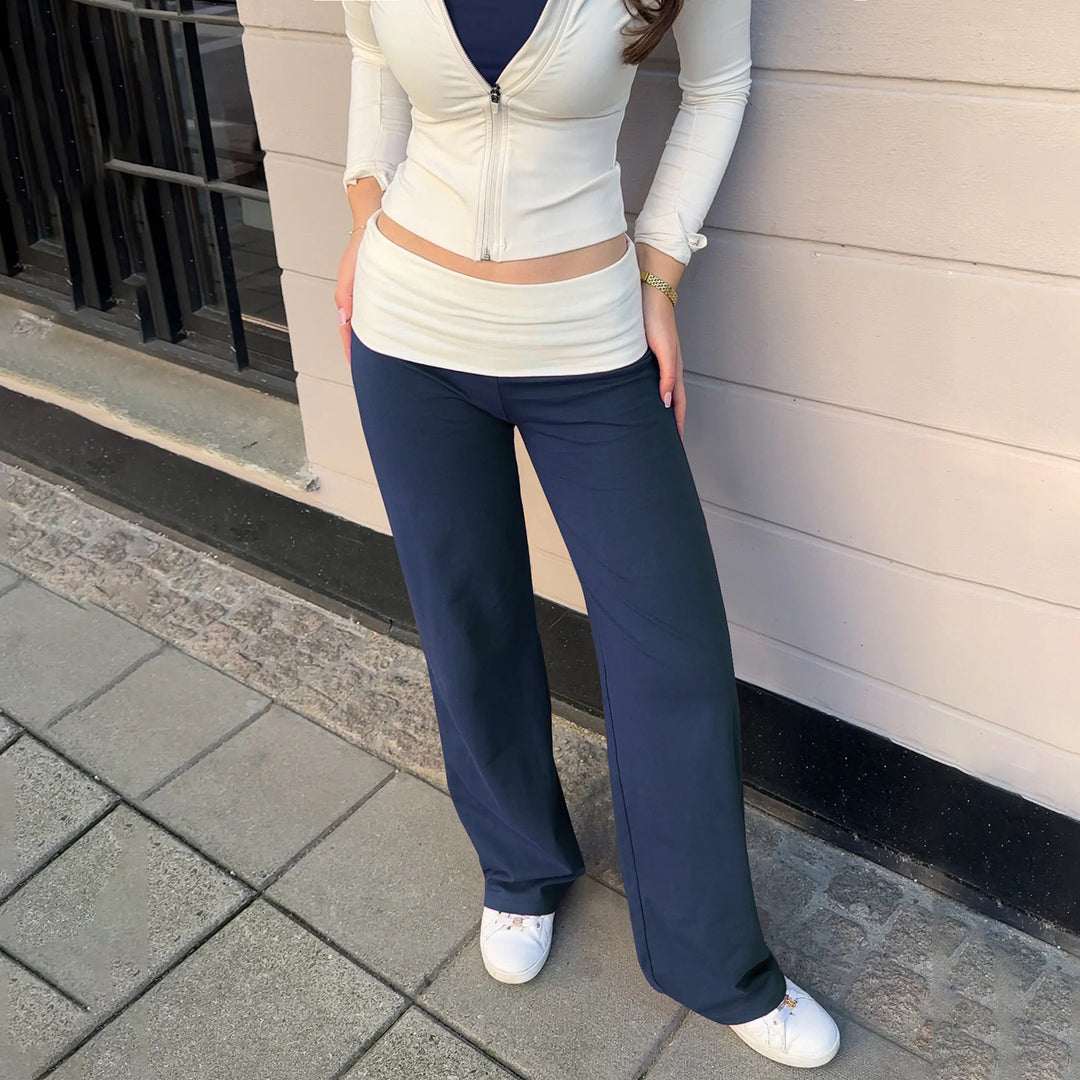 Damern Flared Leggings med blommönster Mirla-Eva Jonsson