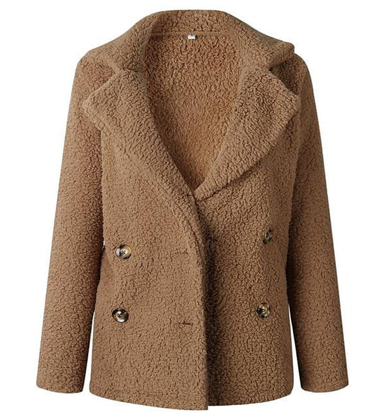 Damern Fuzzy Dubbelknäppt Blazer av Konstpäls Mirla-Eva Jonsson