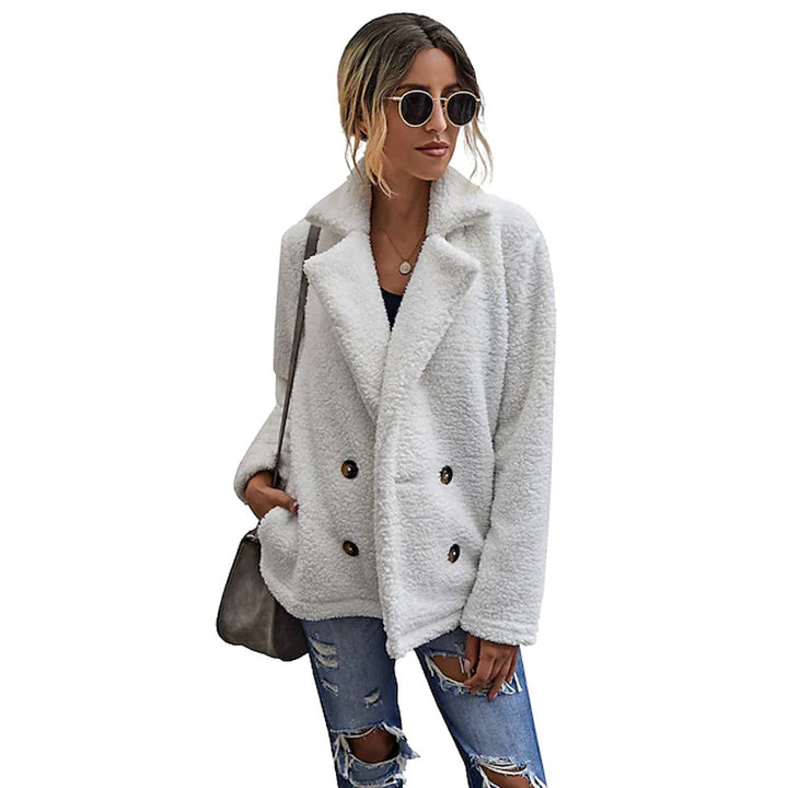 Damern Fuzzy Dubbelknäppt Blazer av Konstpäls Mirla-Eva Jonsson