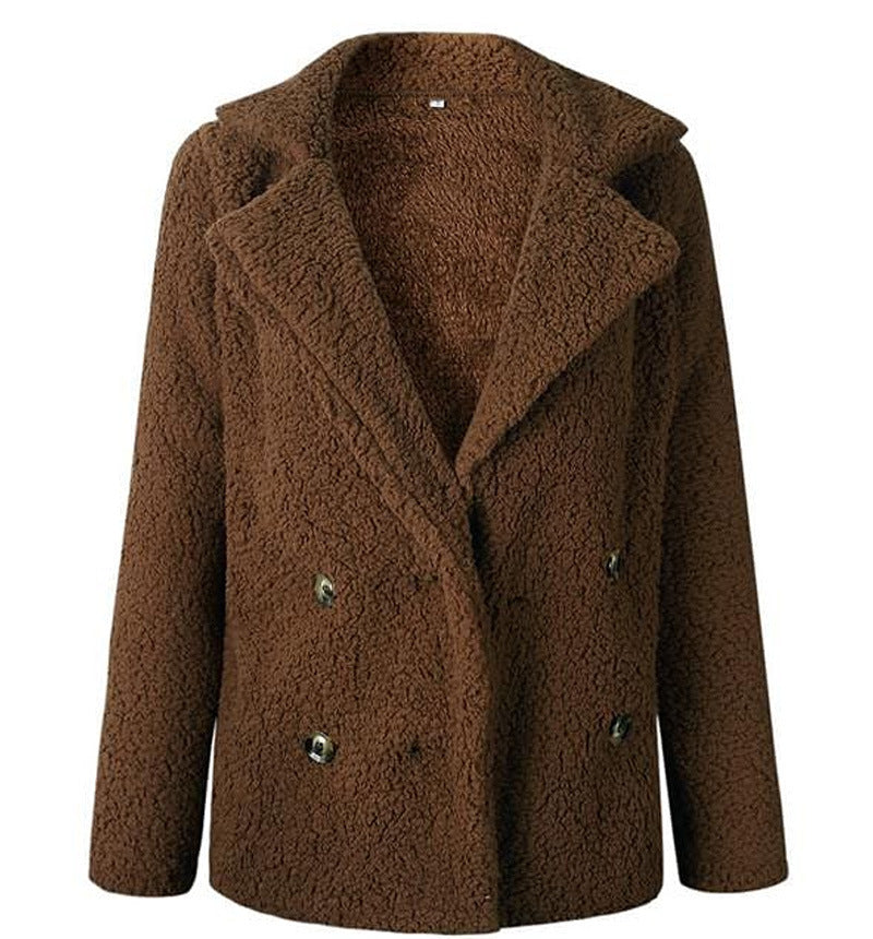 Damern Fuzzy Dubbelknäppt Blazer av Konstpäls Mirla-Eva Jonsson