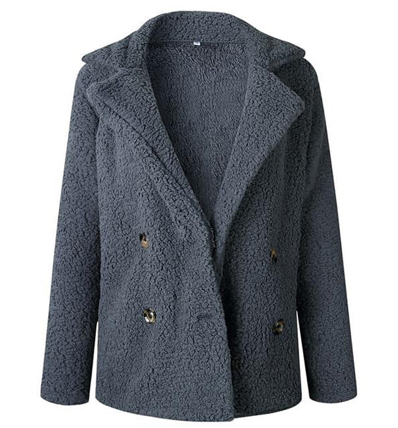 Damern Fuzzy Dubbelknäppt Blazer av Konstpäls Mirla-Eva Jonsson
