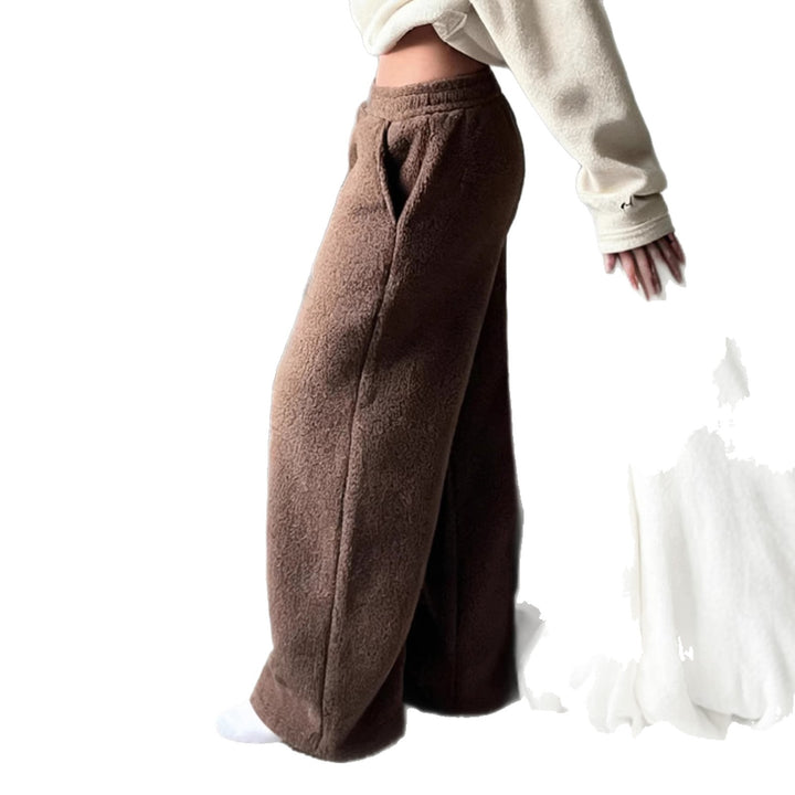 Damern Fuzzy Joggingbyxor med elastisk midja och sidofickor Mirla-Eva Jonsson