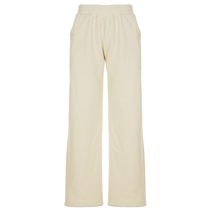 Damern Fuzzy Joggingbyxor med elastisk midja och sidofickor Mirla-Eva Jonsson