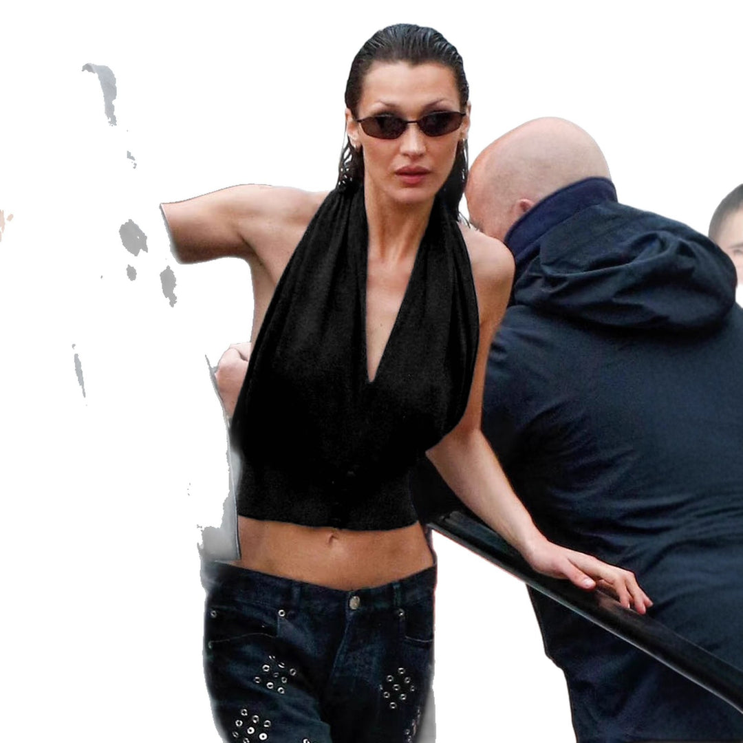 Damern Halter-top med djup V-urringning och figursydd stil Mirla-Eva Jonsson