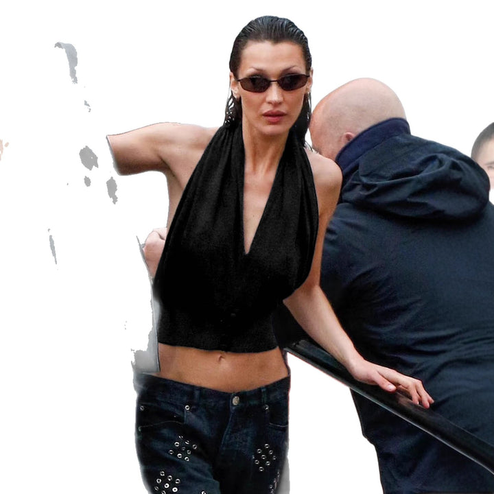 Damern Halter-top med djup V-urringning och figursydd stil Mirla-Eva Jonsson