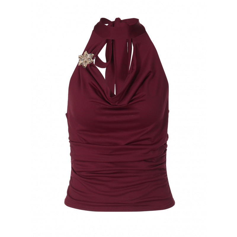 Damern Halter-top med omslagsdesign och elegant rynkning Mirla-Eva Jonsson