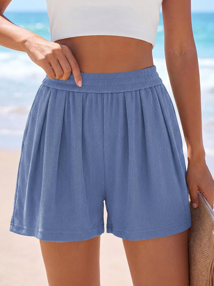 Damern Lediga Fritids short med elastisk midja och veck Mirla-Eva Jonsson