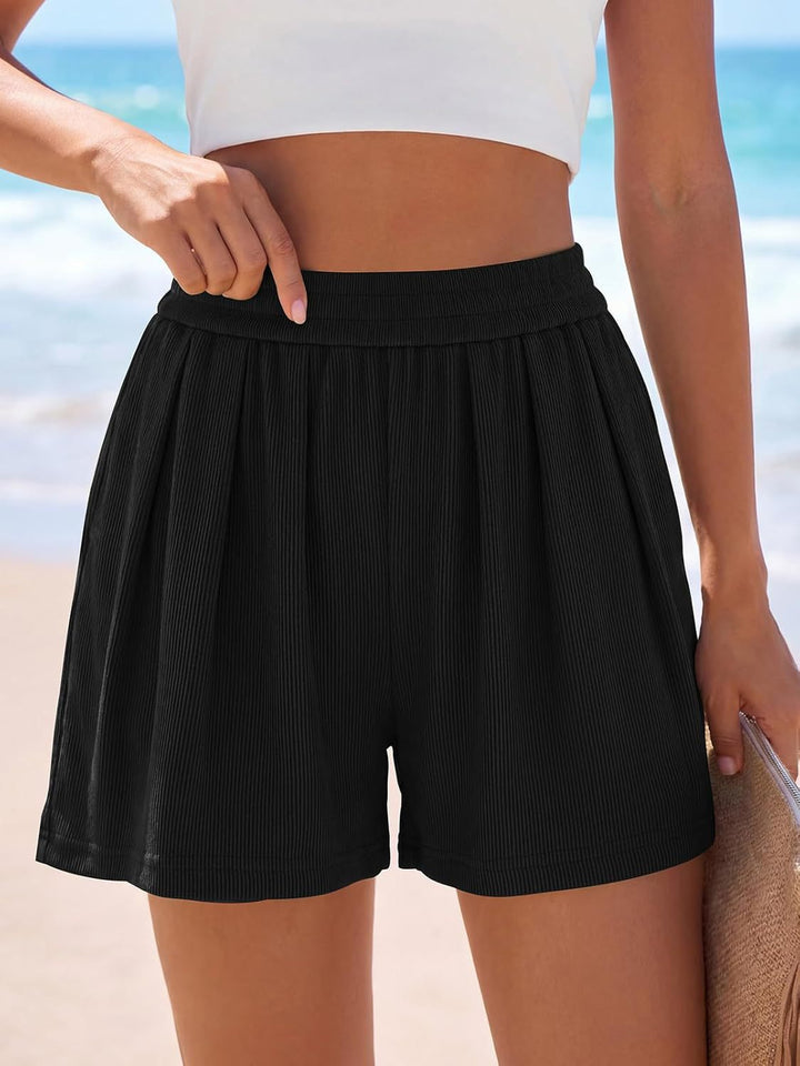 Damern Lediga Fritids short med elastisk midja och veck Mirla-Eva Jonsson