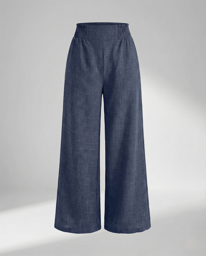 Damern Linnebyxor Hög midja Pressveck-Eva Jonsson