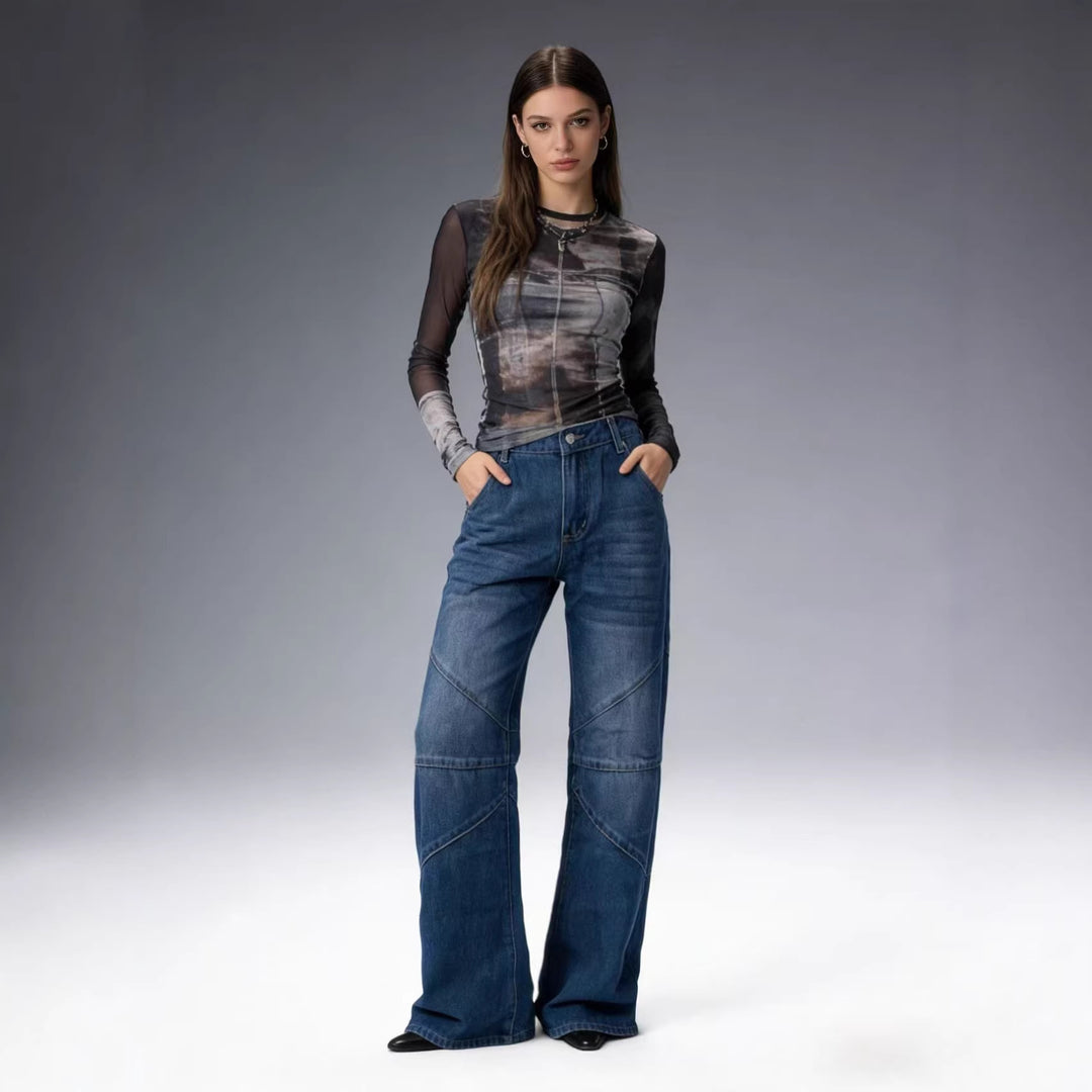 Damern Löst passande jeans med unika sömnadsdetaljer Mirla-Eva Jonsson