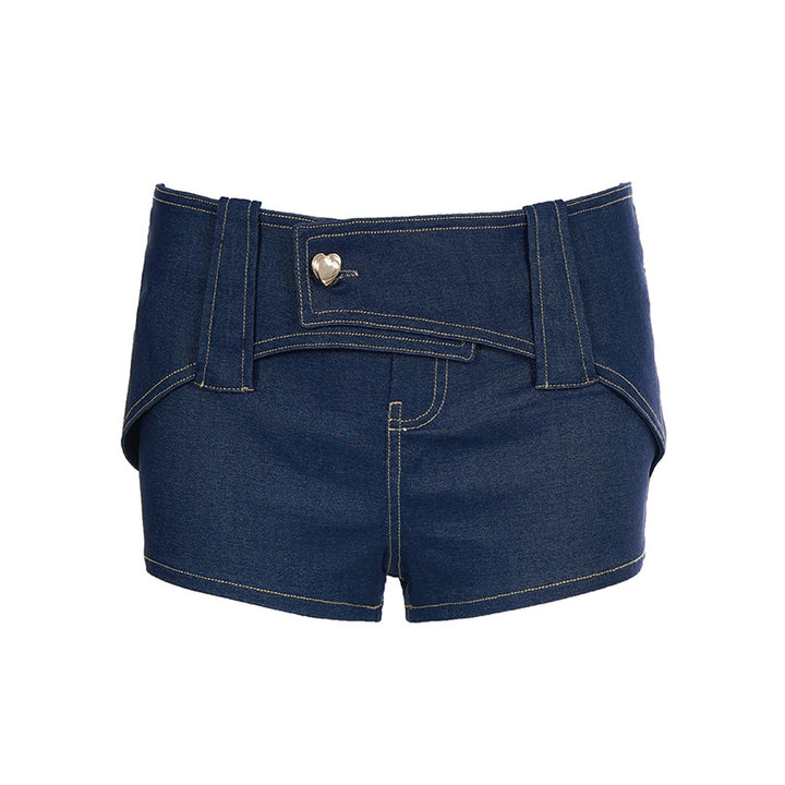 Damern Mode Denim-shorts med kreativa bindbälten Mirla-Eva Jonsson
