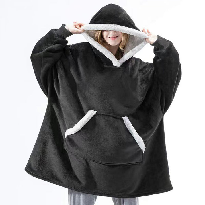 Damern Mysig Hoodie-Poncho med mjukt foder och praktiska fickor Eva Jonsson-Eva Jonsson