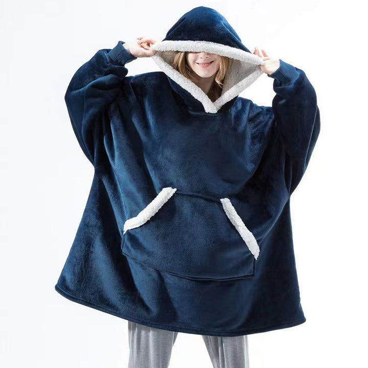 Damern Mysig Hoodie-Poncho med mjukt foder och praktiska fickor Eva Jonsson-Eva Jonsson