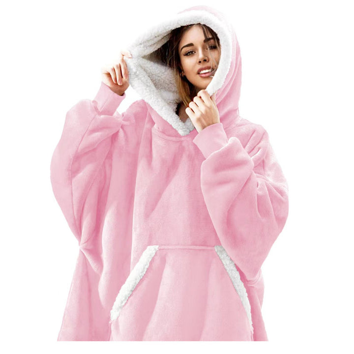Damern Mysig Hoodie-Poncho med mjukt foder och praktiska fickor Eva Jonsson-Eva Jonsson
