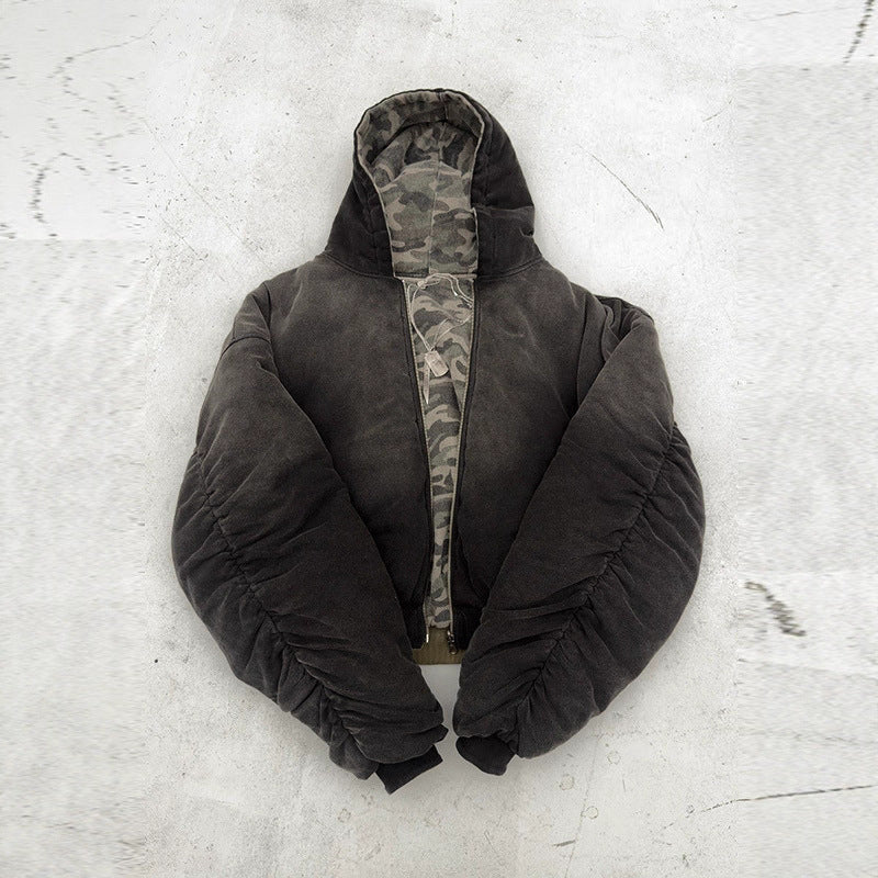 Damern Oversized Camouflagejacka med Huva och Dragkedja Mirla-Eva Jonsson