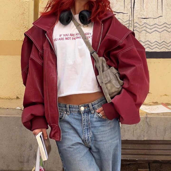Damern Oversized övergångjacka med sömlös design och praktiska fickor Mirla-Eva Jonsson