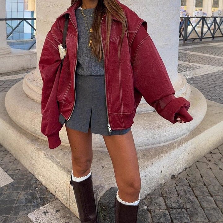 Damern Oversized övergångjacka med sömlös design och praktiska fickor Mirla-Eva Jonsson