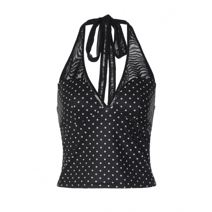 Damern Polka-Dot Topp med V-ringning och specifik skärning Mirla-Eva Jonsson