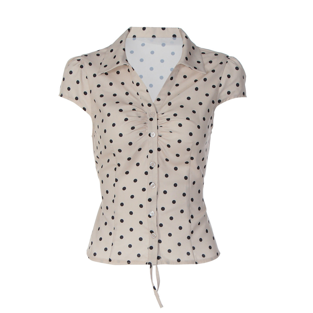 Damern Polka-Dots Blus med raffinerad knapdesign Mirla-Eva Jonsson