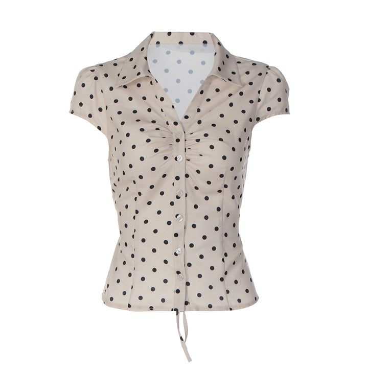 Damern Polka-Dots Blus med raffinerad knapdesign Mirla-Eva Jonsson