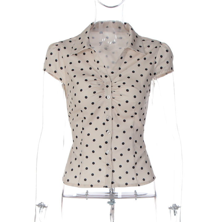 Damern Polka-Dots Blus med raffinerad knapdesign Mirla-Eva Jonsson