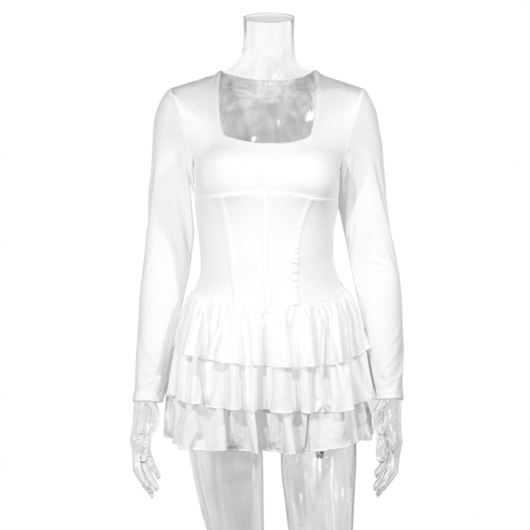 Damern Raffinerat omslag klänning med ruffle detaljer och djup halsringning Mirla-Eva Jonsson