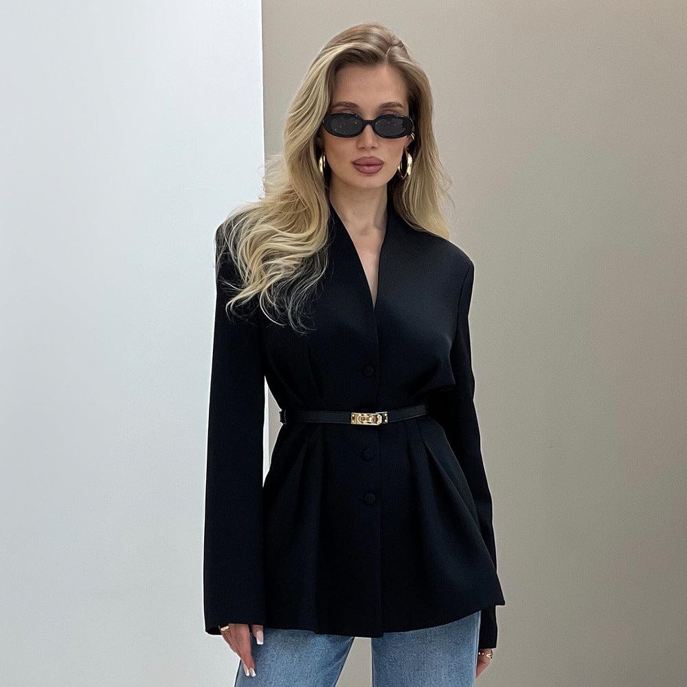 Damern Strukturerad Blazer med Bälte Mirla-Eva Jonsson
