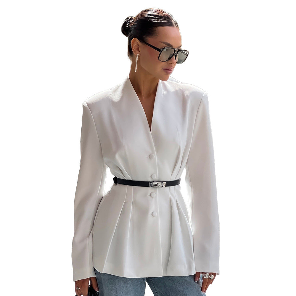 Damern Strukturerad Blazer med Bälte Mirla-Eva Jonsson