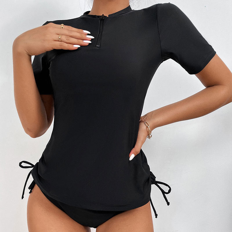 Damern Surf-Bikini-Överdel med kort arm och hög krage Mirla-Eva Jonsson