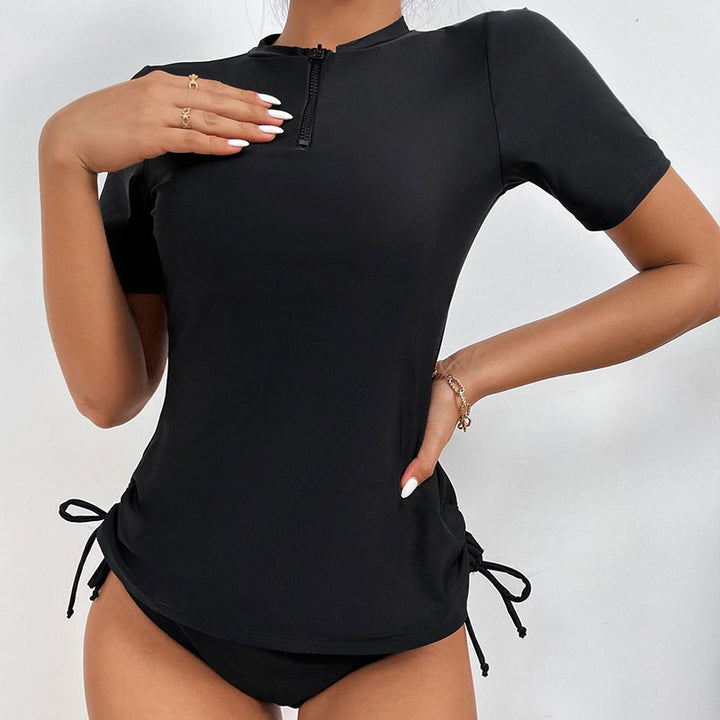 Damern Surf-Bikini-Överdel med kort arm och hög krage Mirla-Eva Jonsson