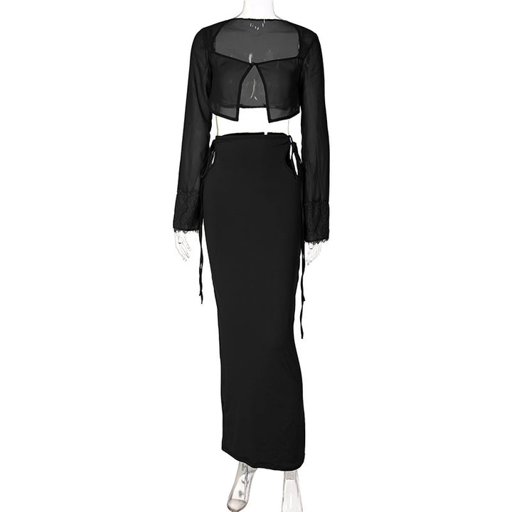 Damern Transparent Set med Crop-Top och Maxikjol Mirla-Eva Jonsson
