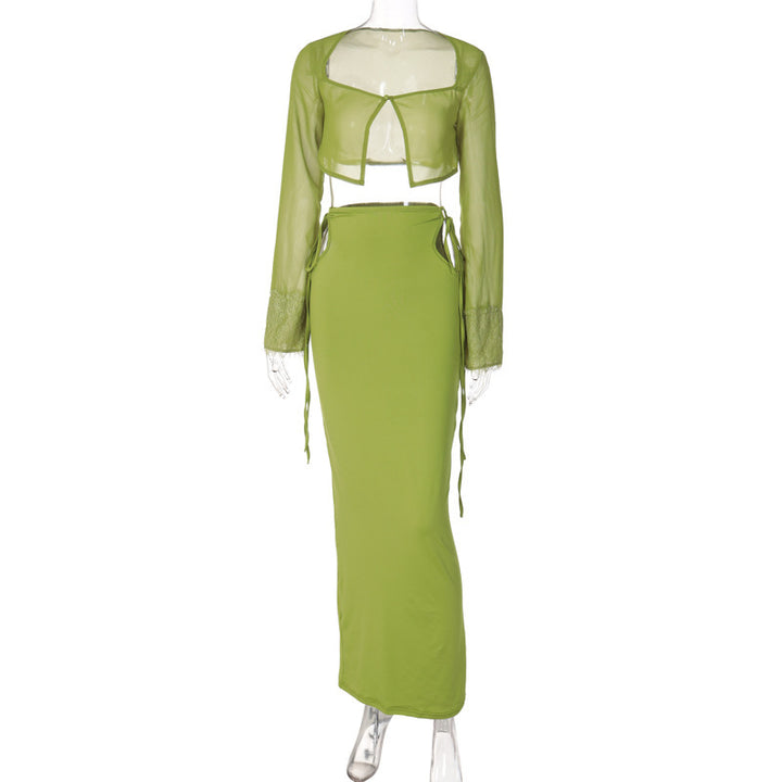 Damern Transparent Set med Crop-Top och Maxikjol Mirla-Eva Jonsson